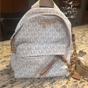 Michael Kors Beige Monogram Backpack